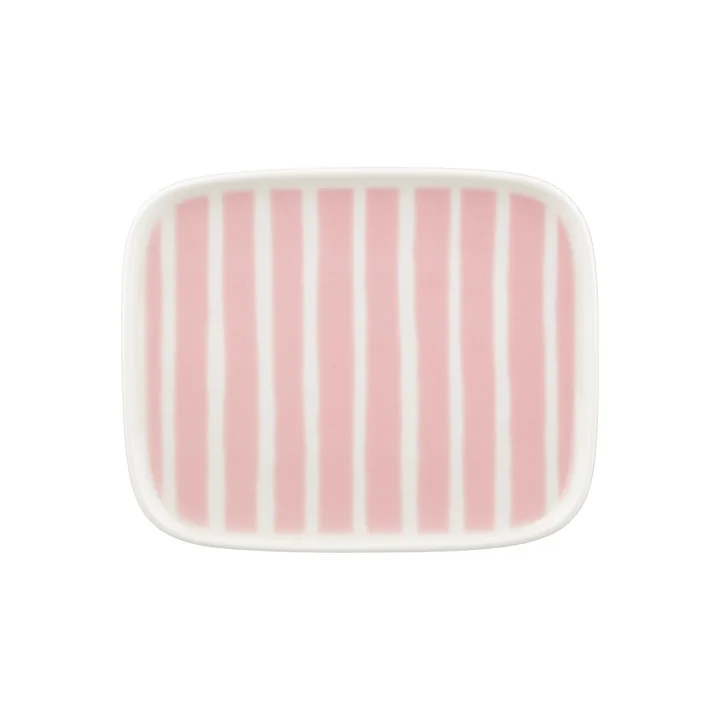 Marimekko - Oiva Piccolo Teller, 15 x 12 cm, weiss / rosa