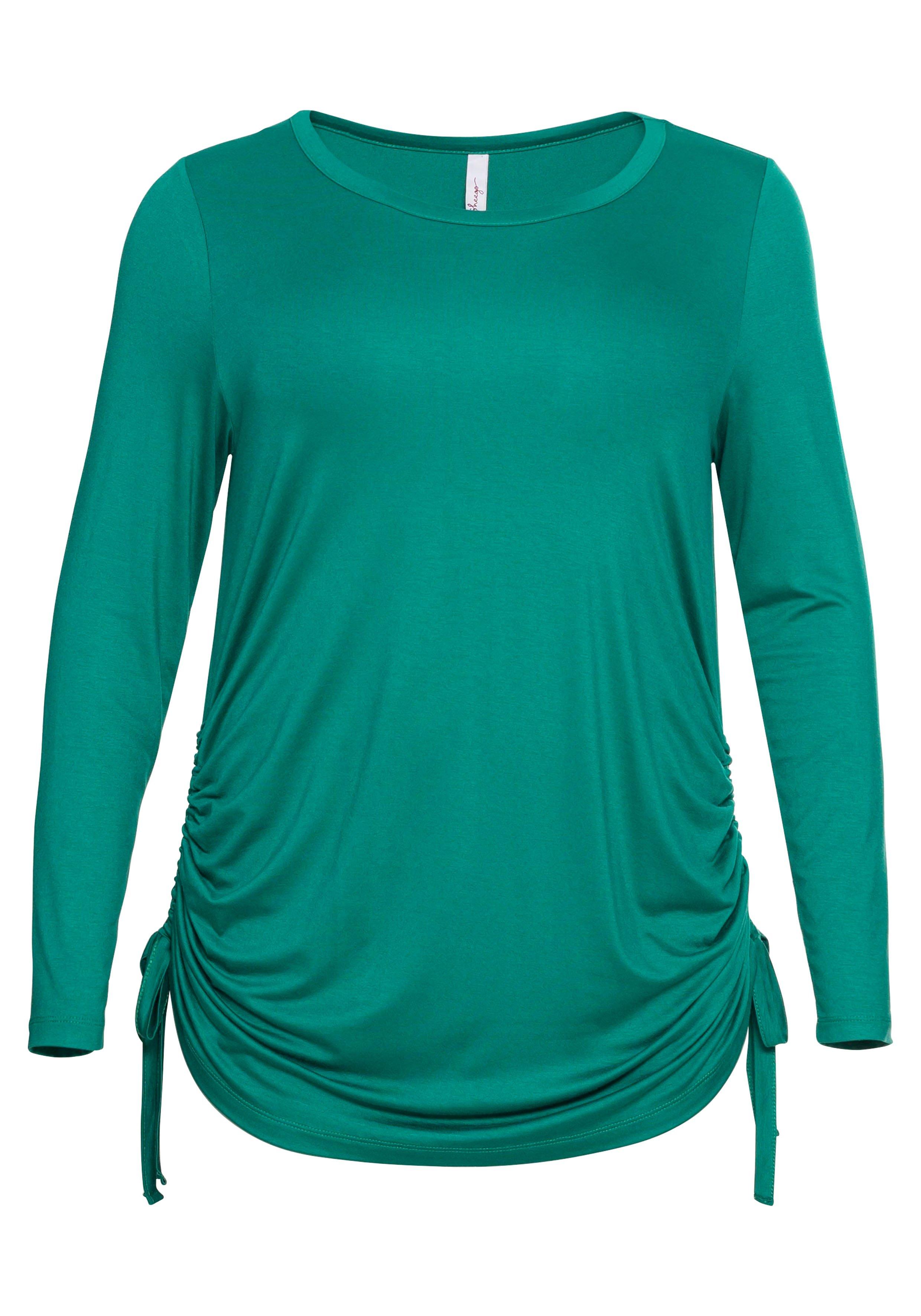 Longshirt mit Raffungen am Saum, aus Jersey