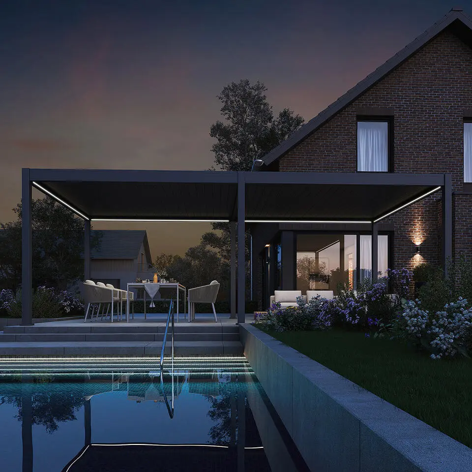 Orion Deluxe overkapping elektrisch met LED 360 x 720 antraciet