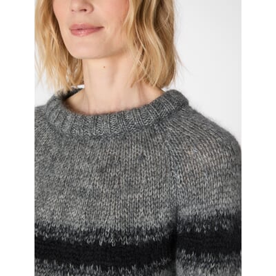 Damen-Jacquardpullover, Graumeliert
