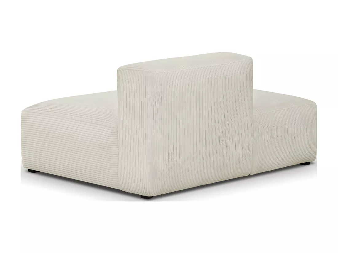 Module d'angle ouvert à gauche 2 places en velours côtelé beige - Modulo