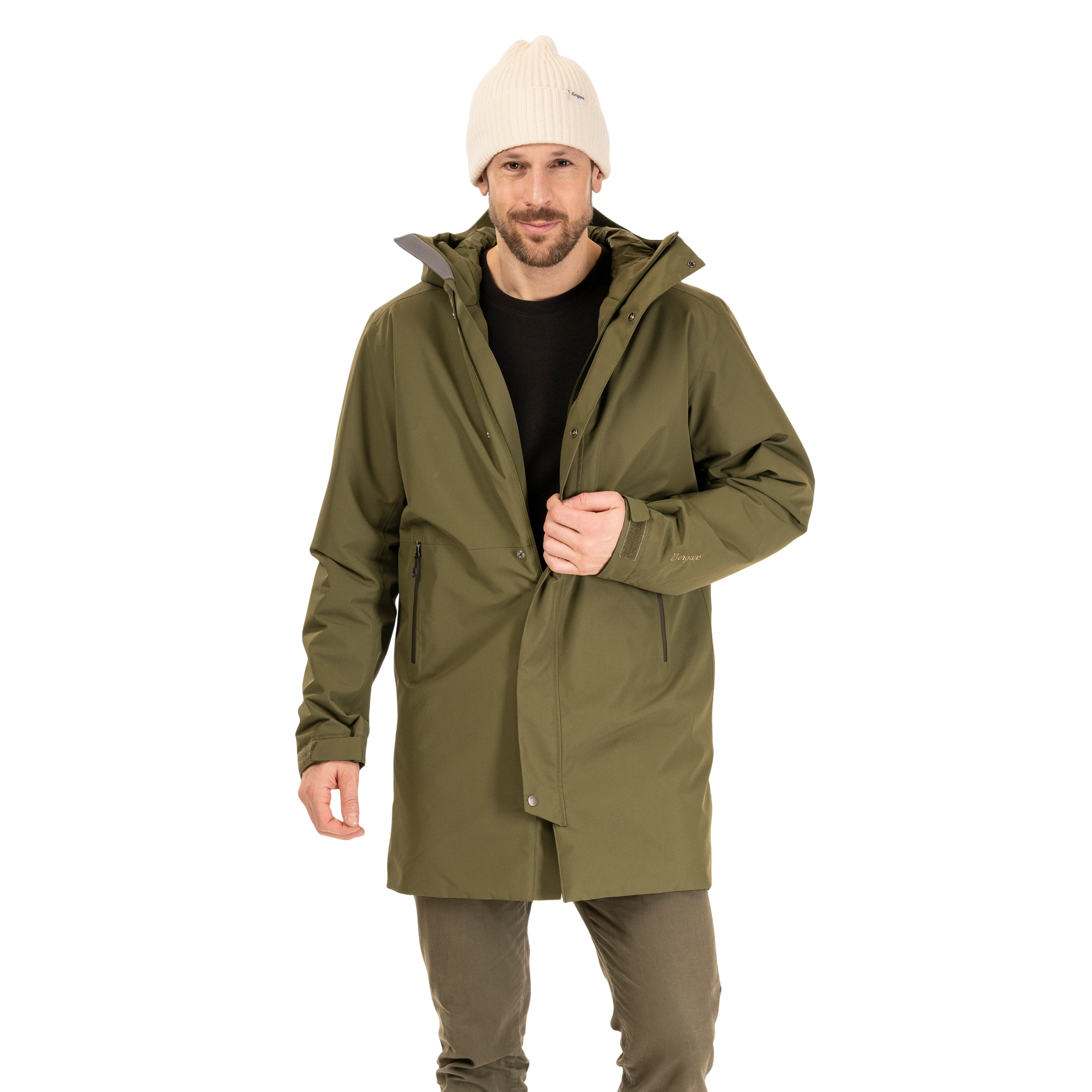 Urban Insulated Shell Coat Men Dark Green Mud