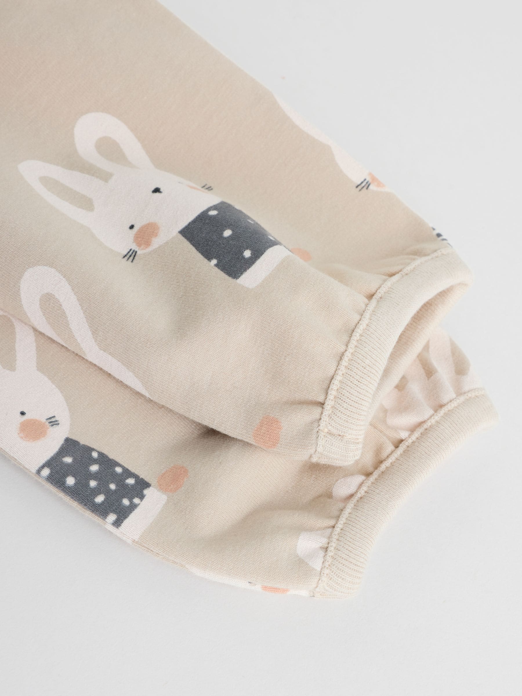 Grijs/crème met figuurtjes - 6 -delige set van top met lange mouwen en leggings (0mnd -3jr)