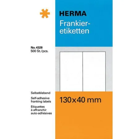 HERMA Frankieretiketten einzeln mit Abziehlasche, 130 x 40mm, 500 Stück
