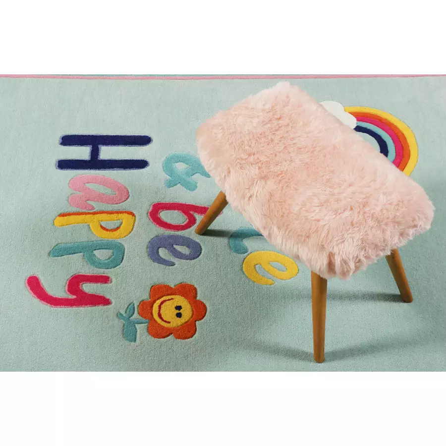 Smart Kids Kinderteppich Happy me! hellblau