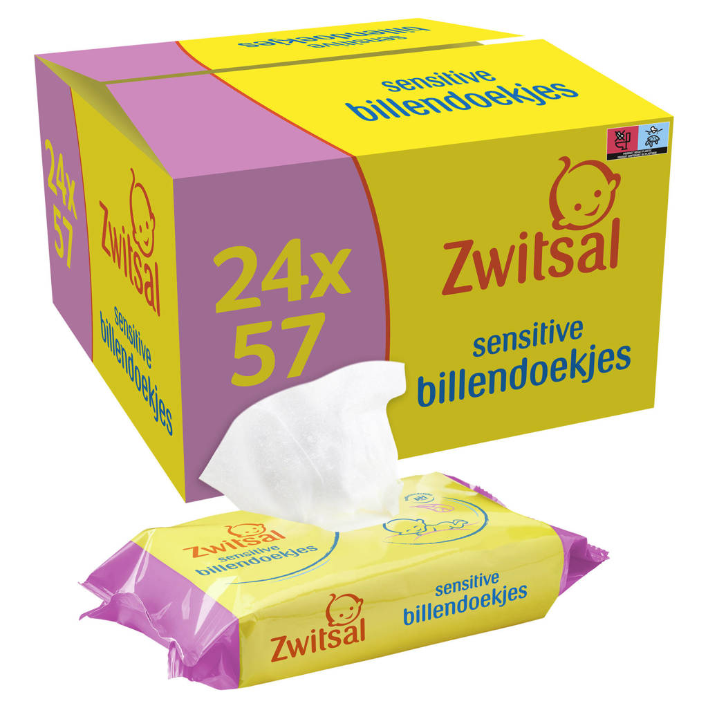 Fijne doekjes en aanbiedingSensitive billendoekjes - 24 x 57 stuks