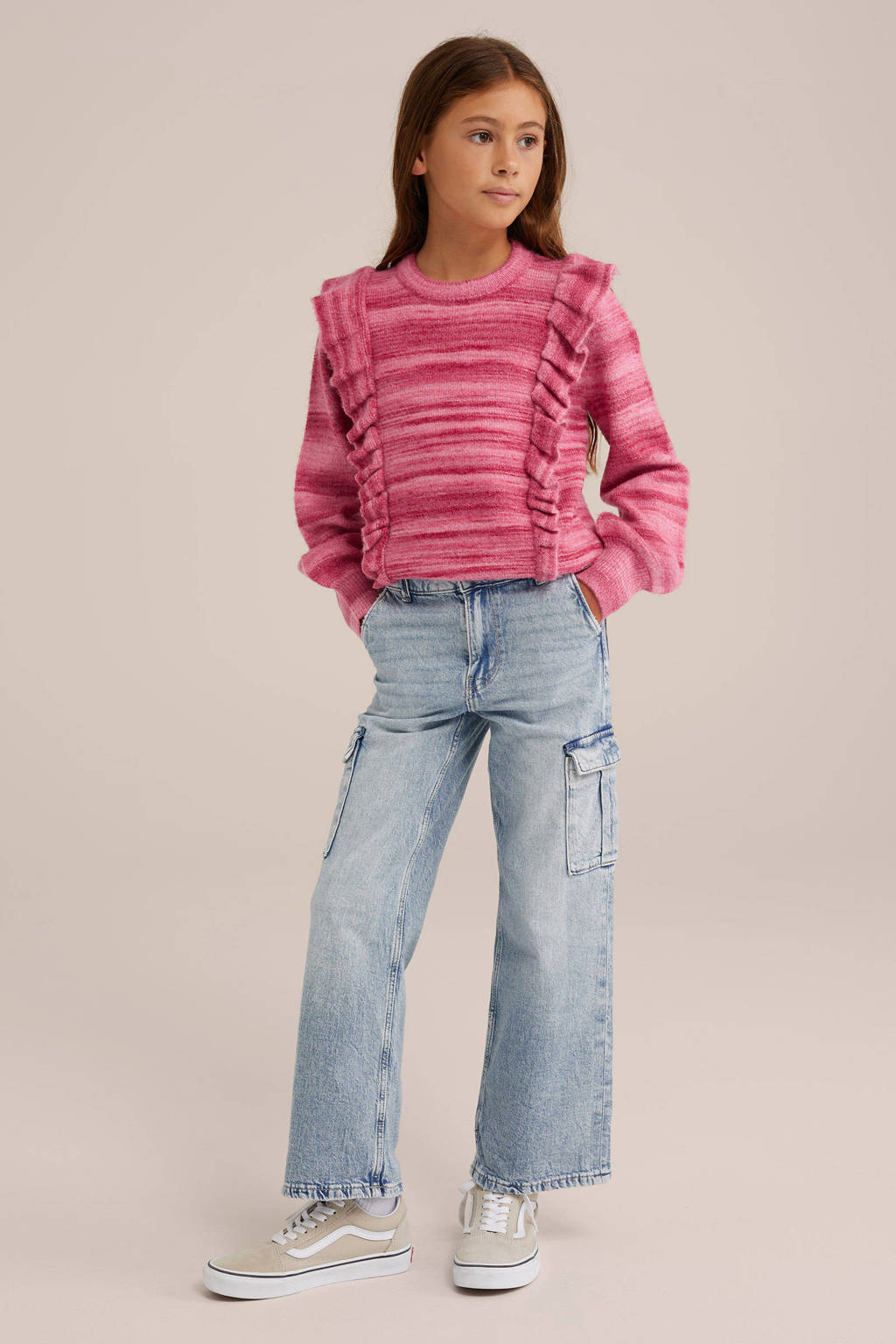 WE Fashion gebreide trui roze