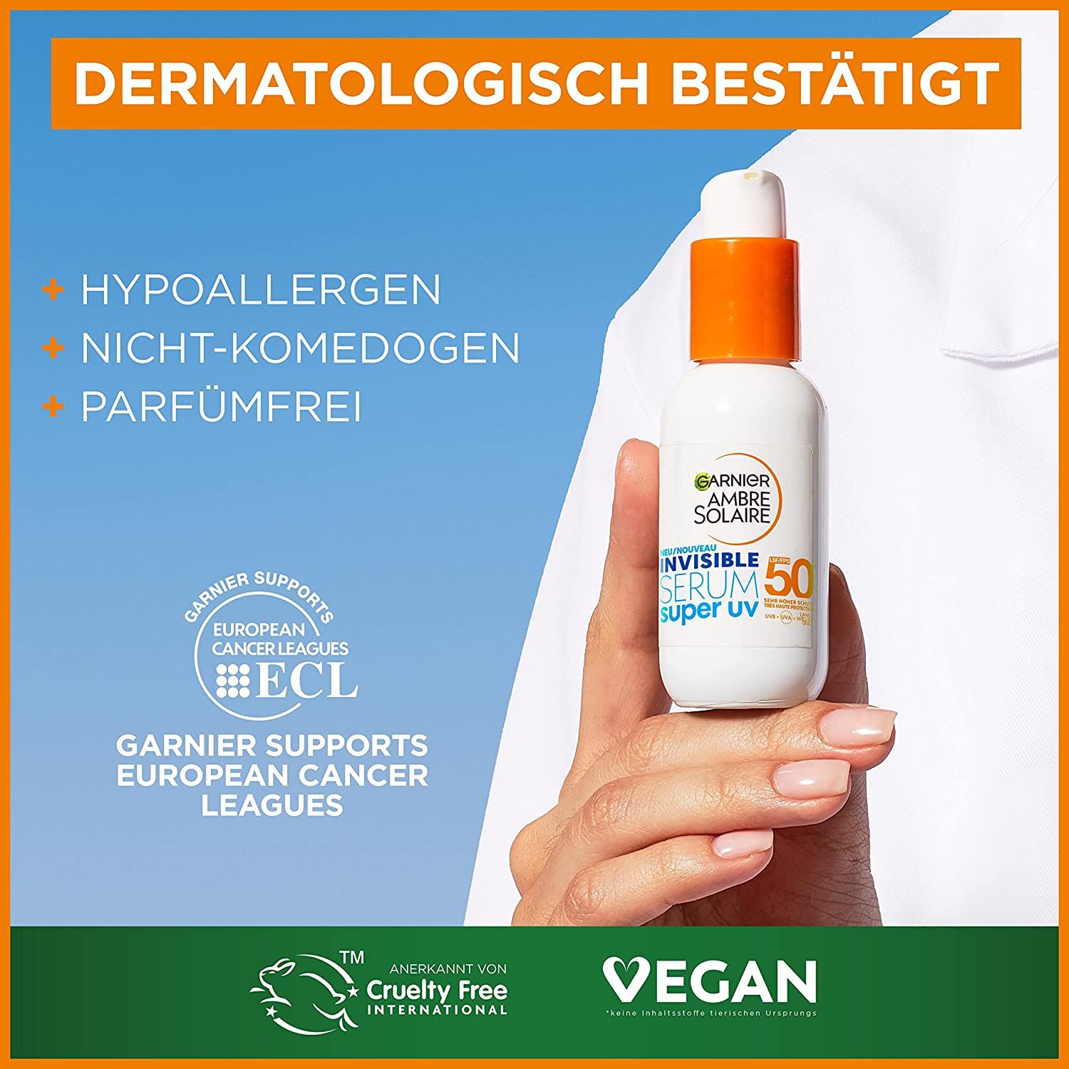 Garnier Serum mit Lichtschutzfaktor 50+, UVA- und UVB-Schutz, Für alle Hauttypen