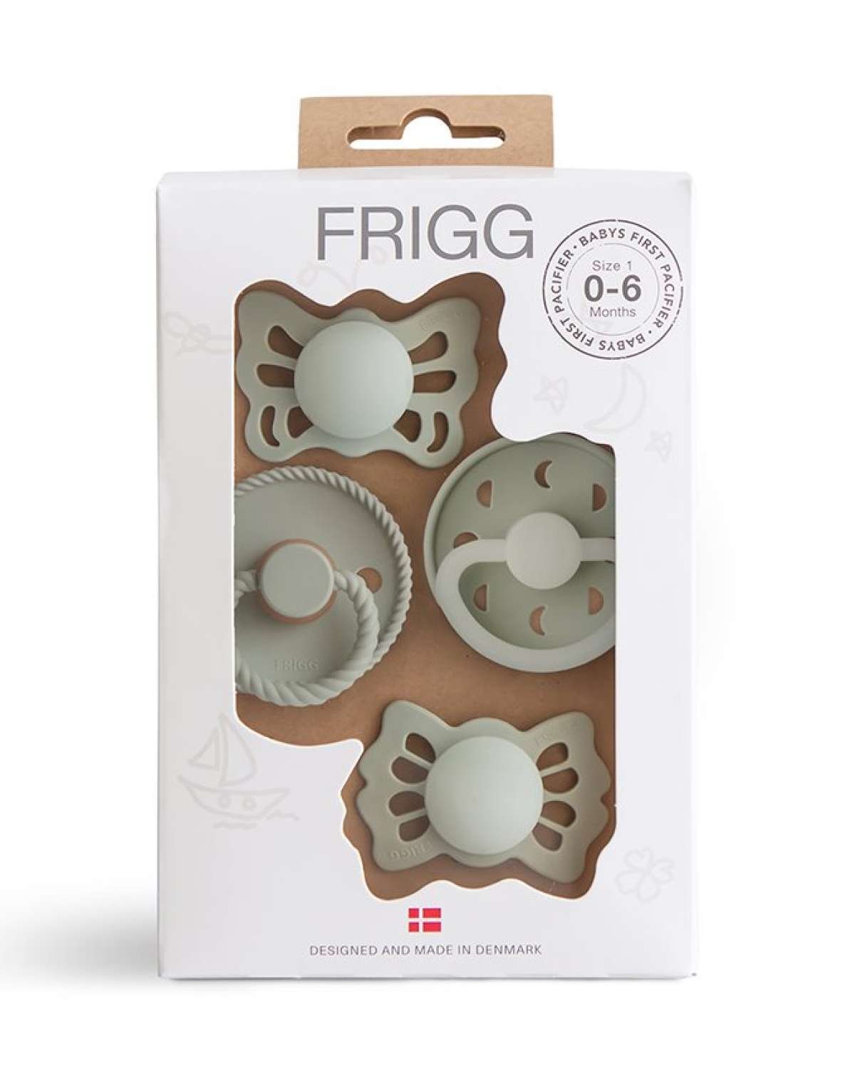 FRIGG smokker Try it Collection 4pk | ​​Baby’s First Pacifier | 0-6 mnd