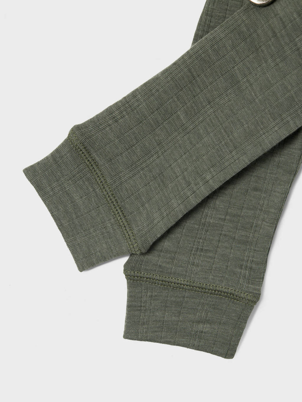 NAME IT baby slim fit broek NBMWANGvan merinowol grijsgroen