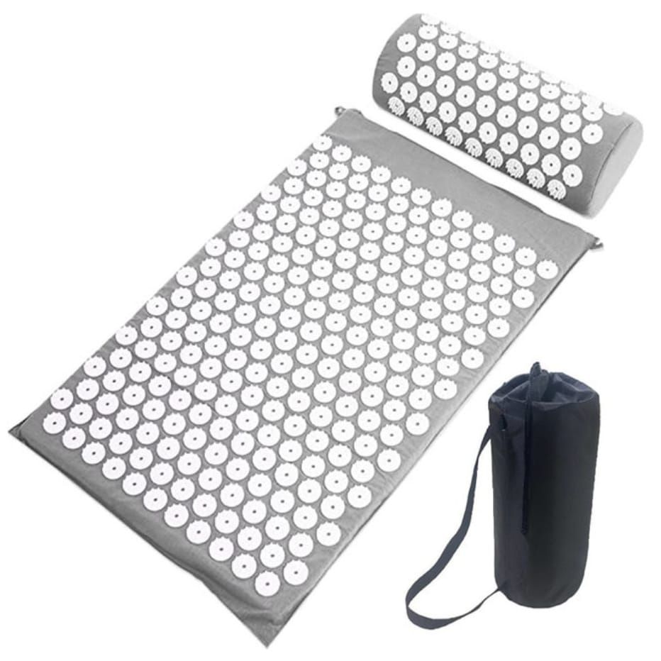 Sport-Knight® Akupressurmatte mit Kissen und Tasche Grau