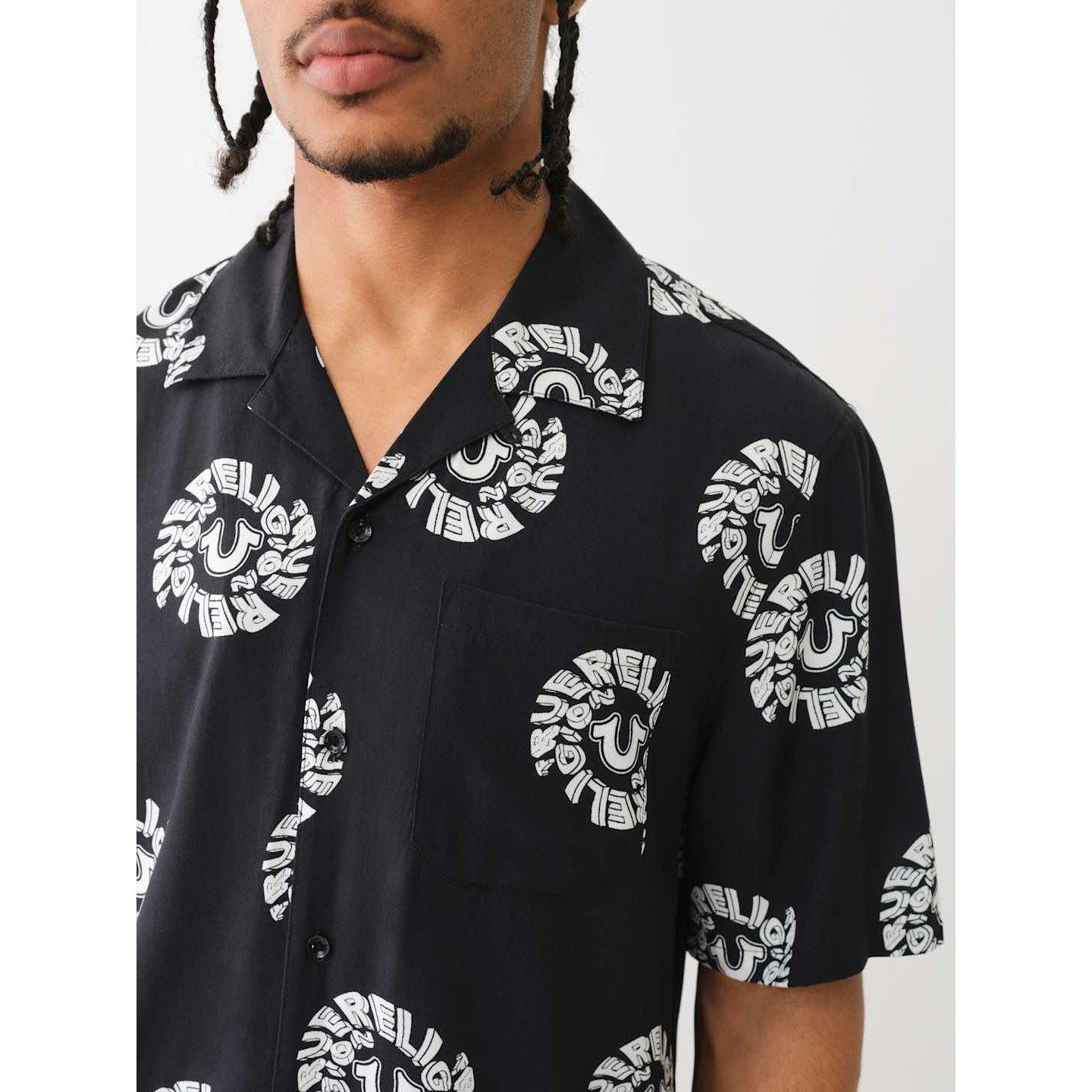 True Religion TR Printed Short Sleeve Shirt Mens