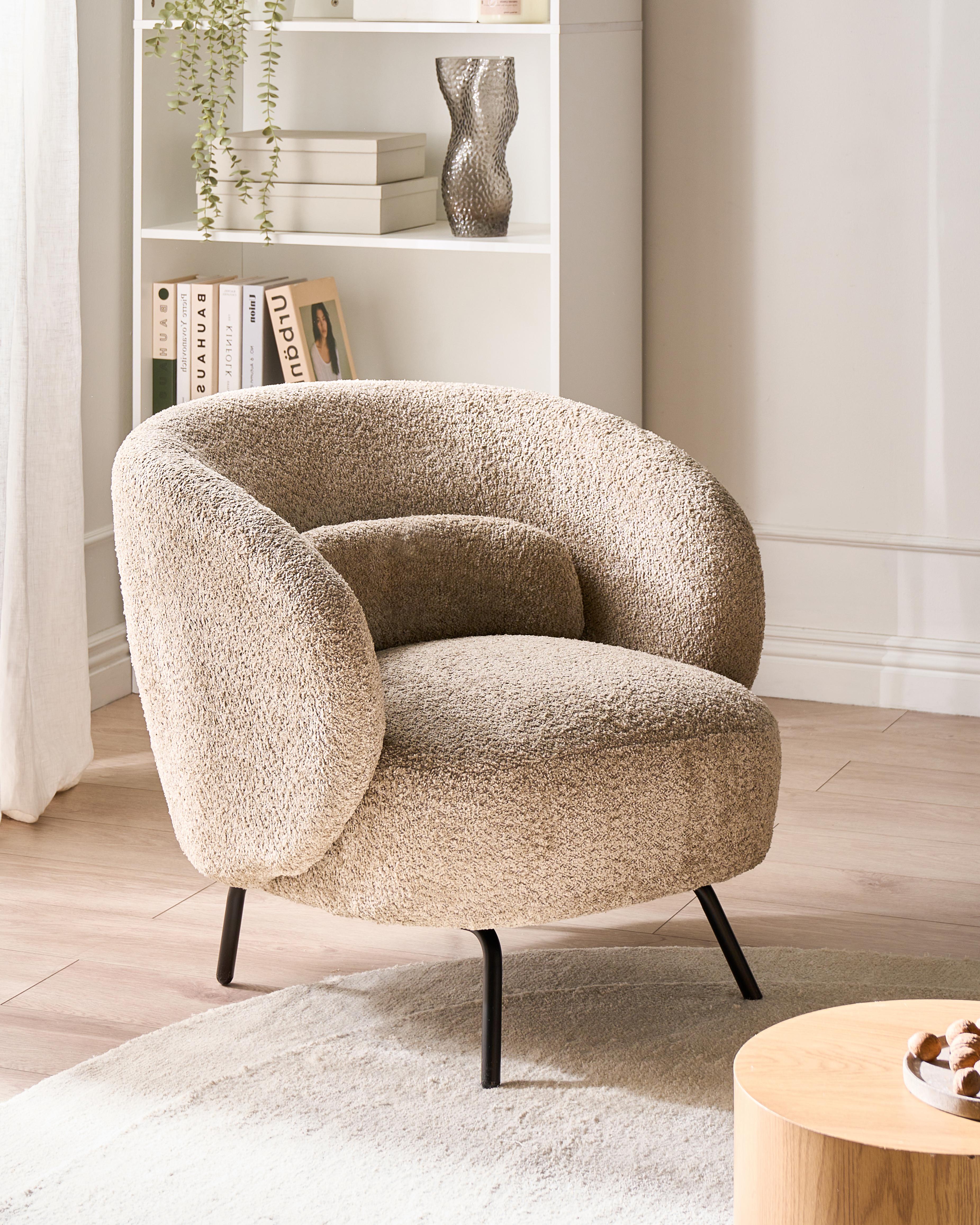 Fauteuil MAKELA Bouclé Taupe