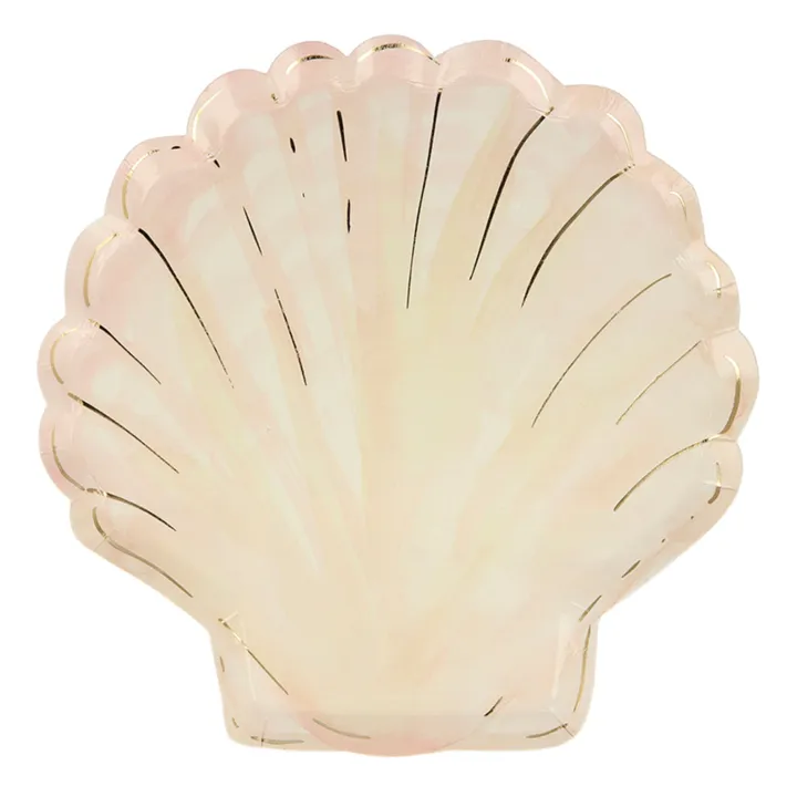 Meri Meri Assiettes en carton Coquillage - Set de 8