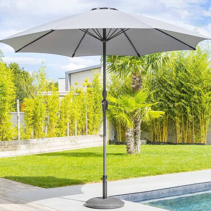 Parasol droit rond SISKO Ardoise