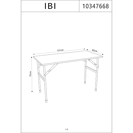 Ibi foldebord - hvid terrazzo look