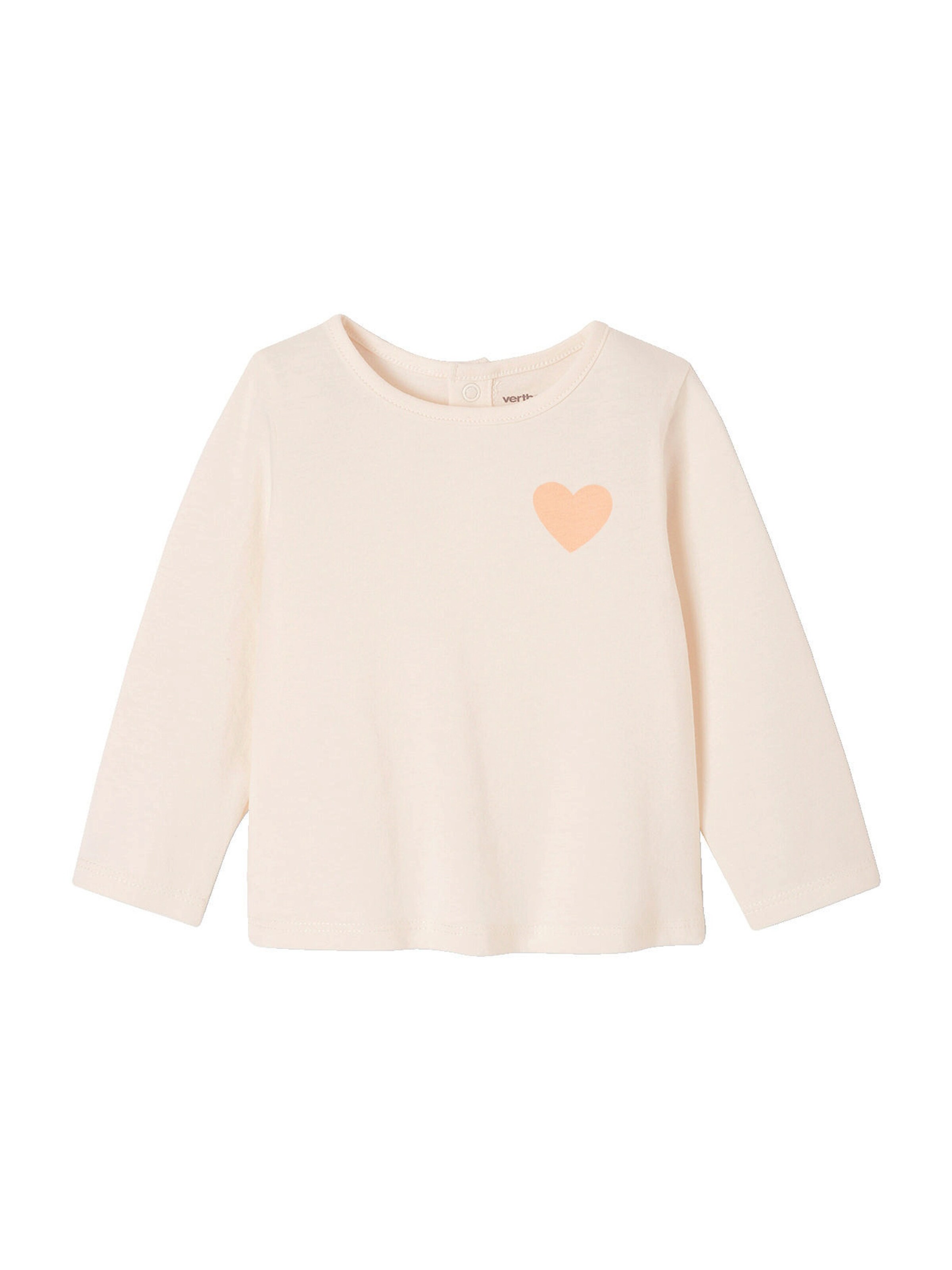 Vertbaudet 2er-Pack Baby Shirts mit Druckknöpfen BASIC wollweiß