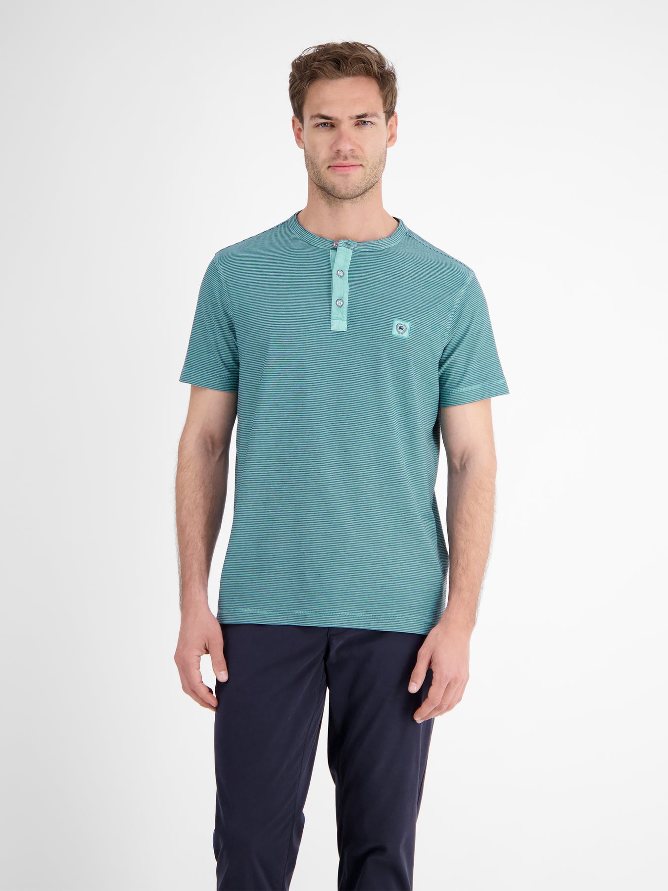 Gestreiftes Serafino-Shirt für Herren