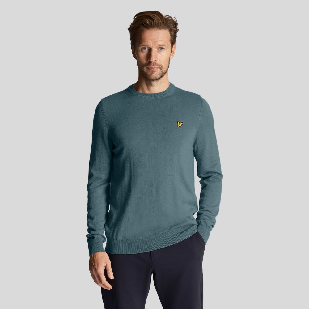 Golf Crew Neck Pullover Genser Herre Blå