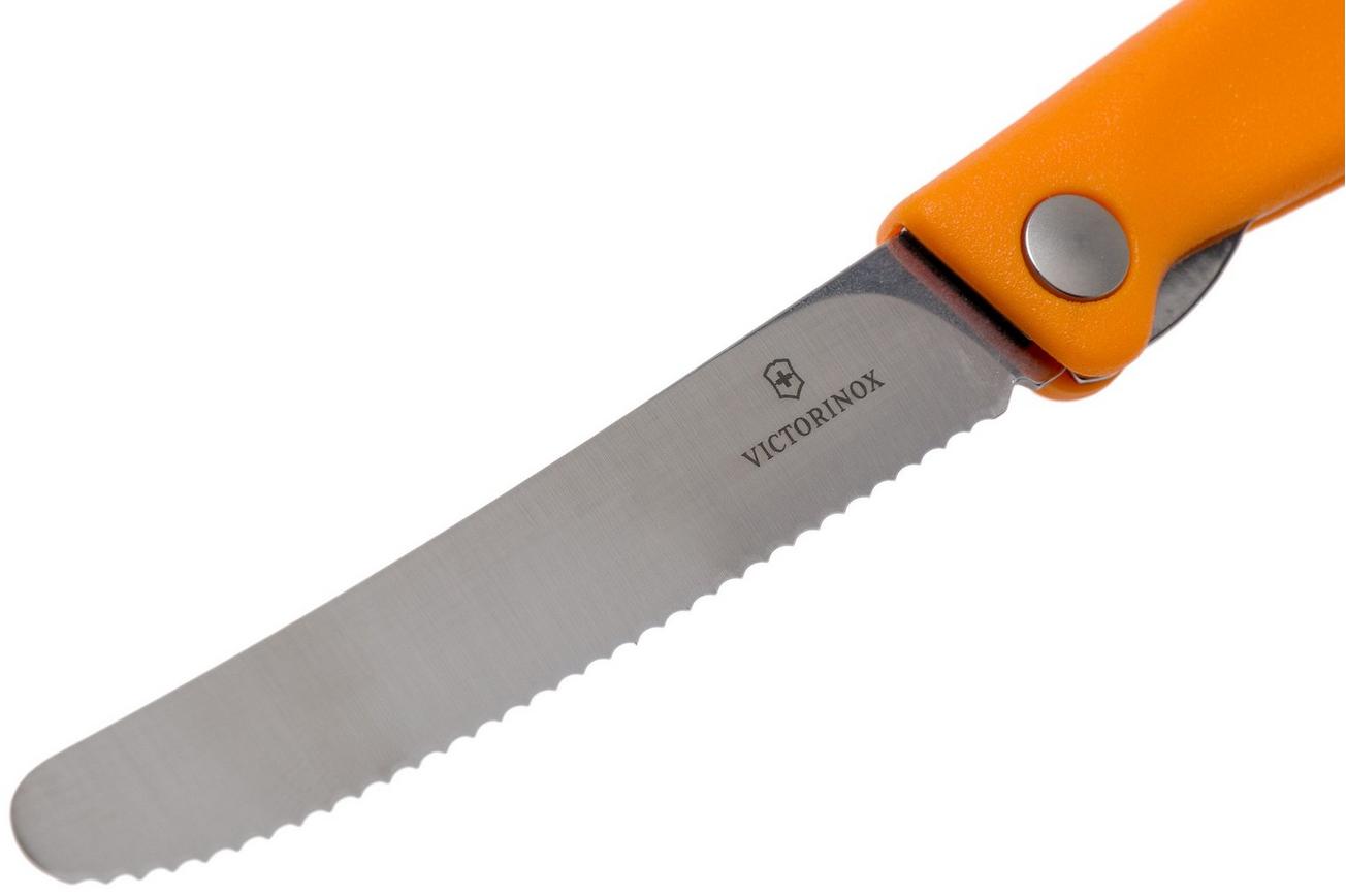 Victorinox SwissClassic 6.7836.F9B gekarteld vouwbaar groentemes, oranje