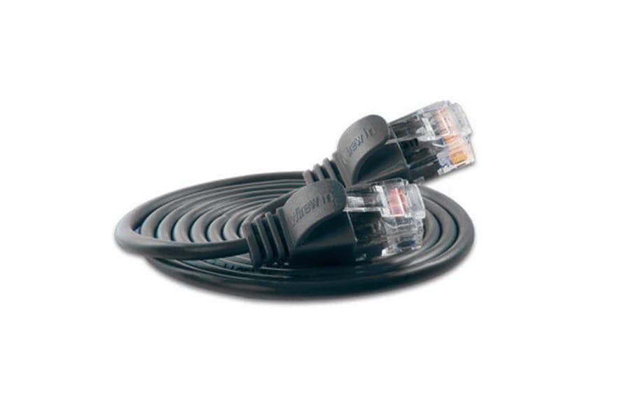 Slimpatchkabel RJ-45 - RJ-45, Cat 6, UTP, 0.15 m, SchwarzLightpatchkabel rund, ungeschirmtes Twisted-Pair-Kabel (U/UTP) mit Klinkenschutz