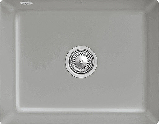 Évier sous-plan en céramique 1 cuve à encastrer Villeroy & Boch Subway gris moyen