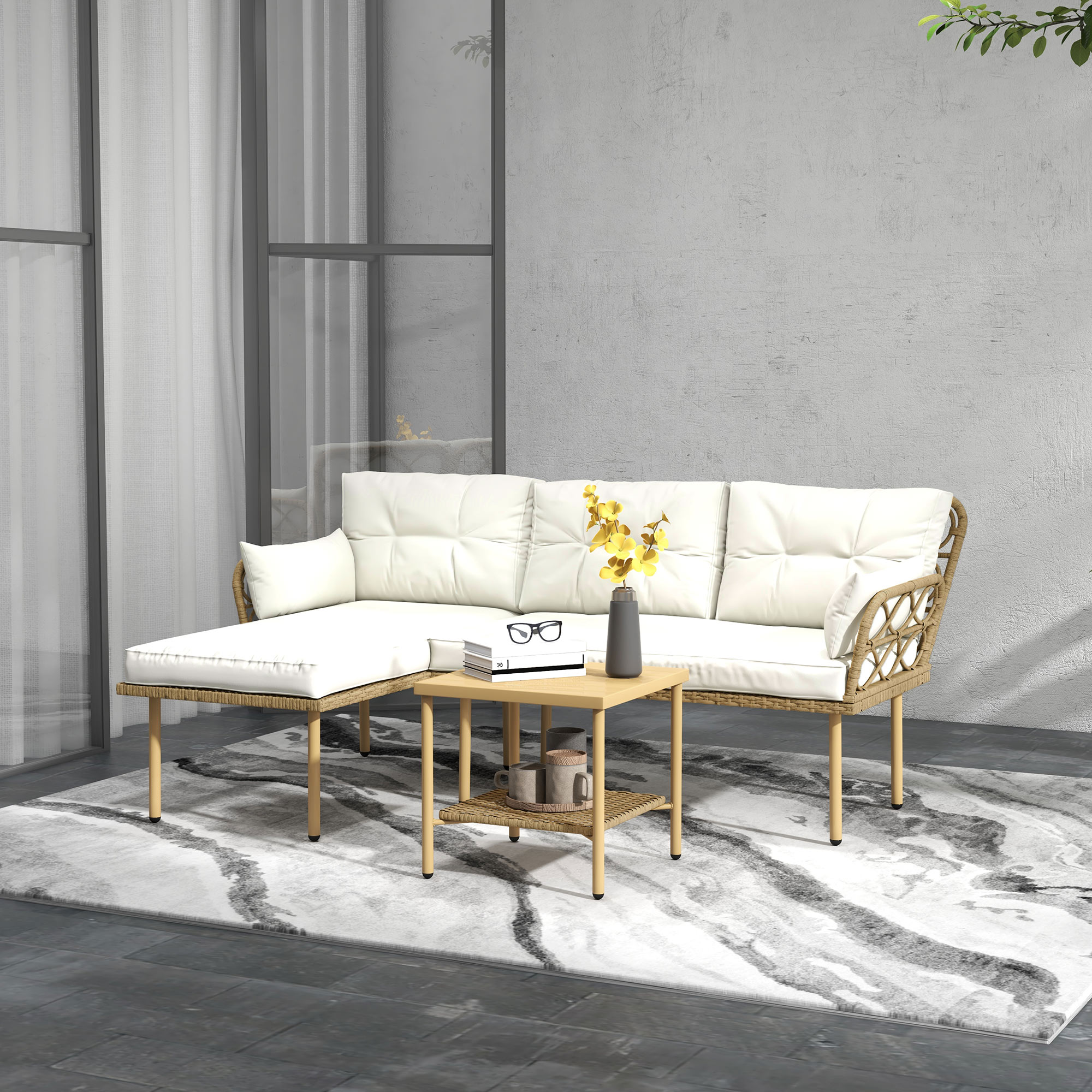 Móveis de jardim Outsunny na cor creme