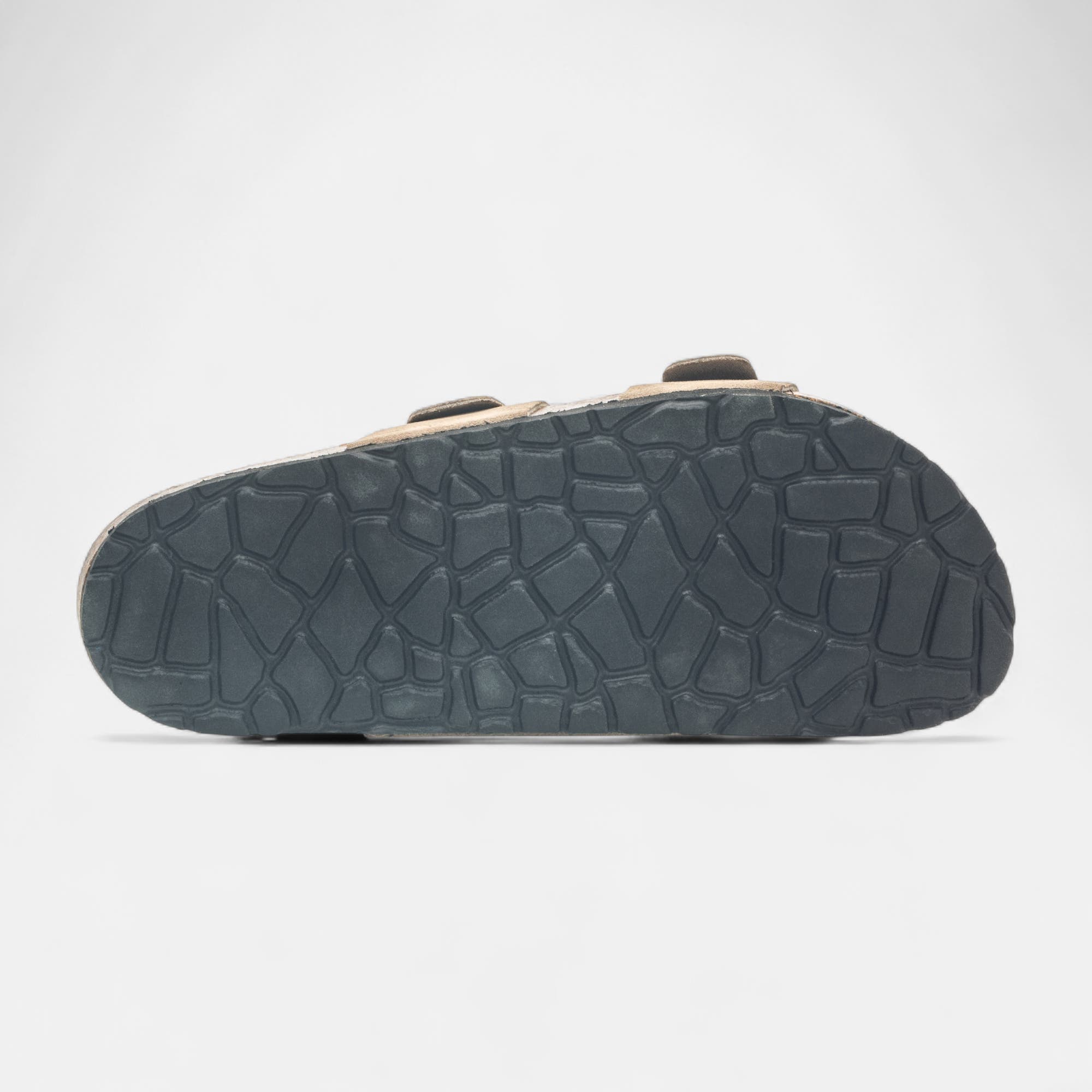 Mules semelle liège Femme en cuir taupe