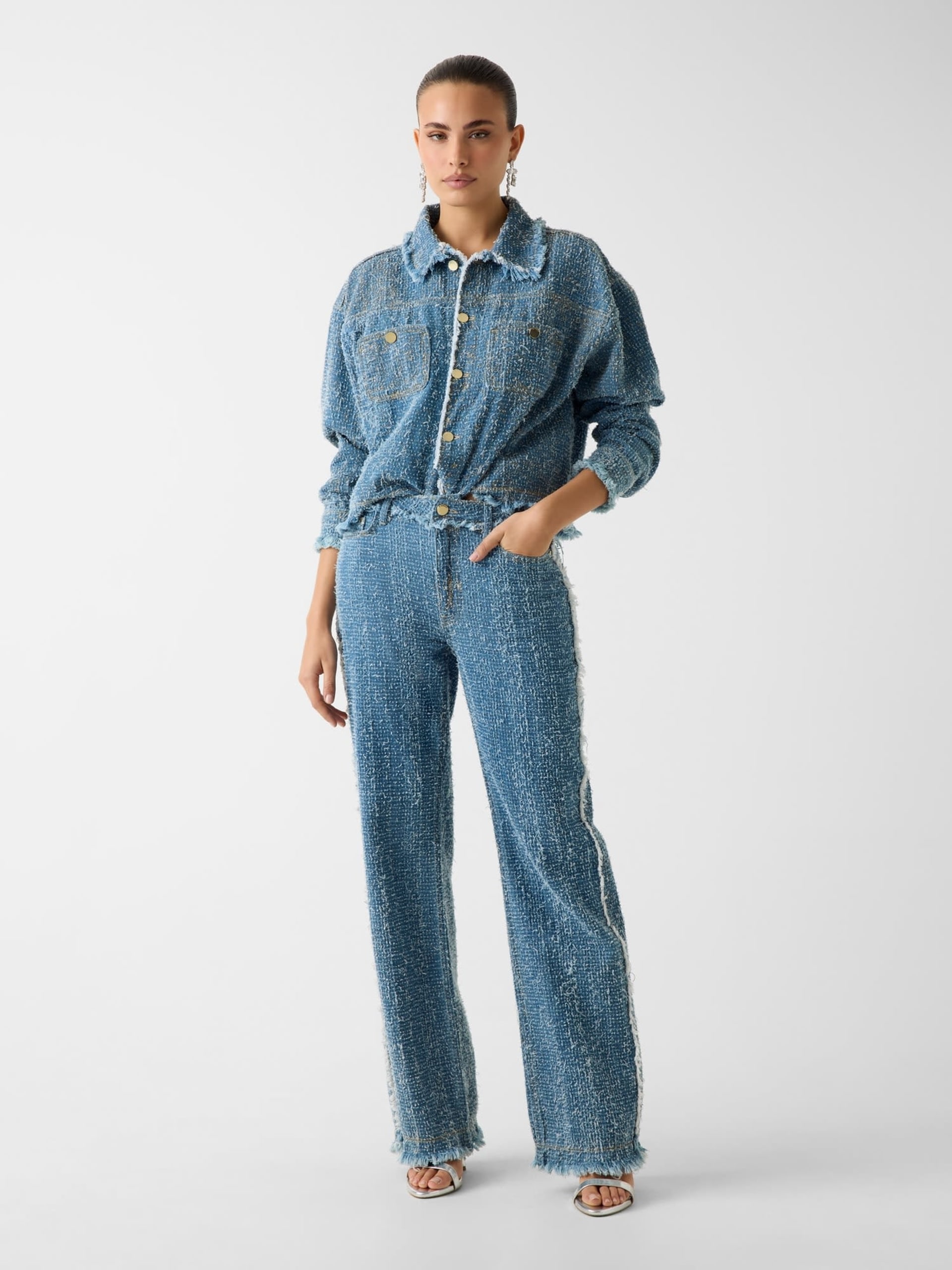 Jaqueta de tweed jeans