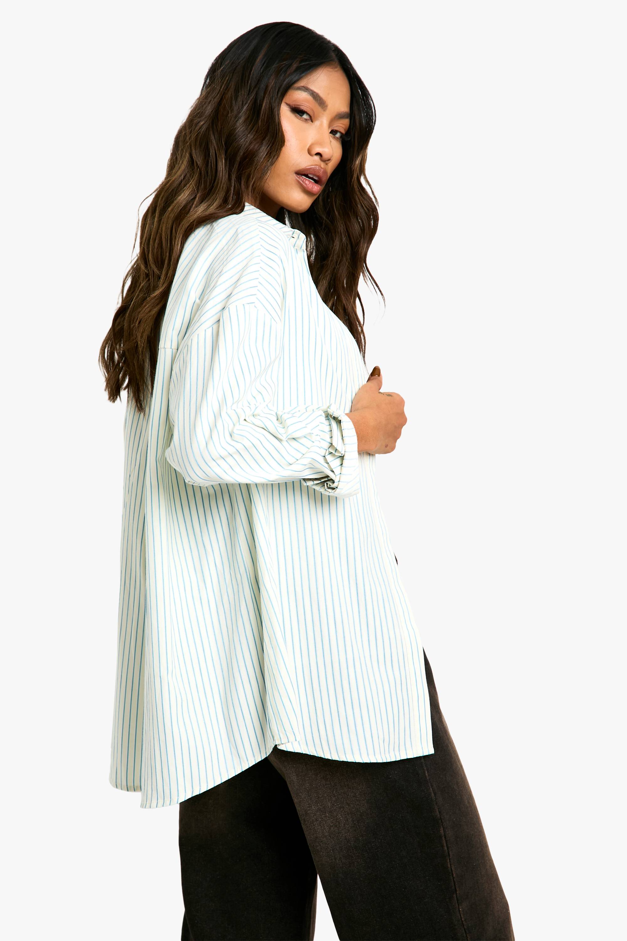 boohoo Chemise oversize à fines rayures
