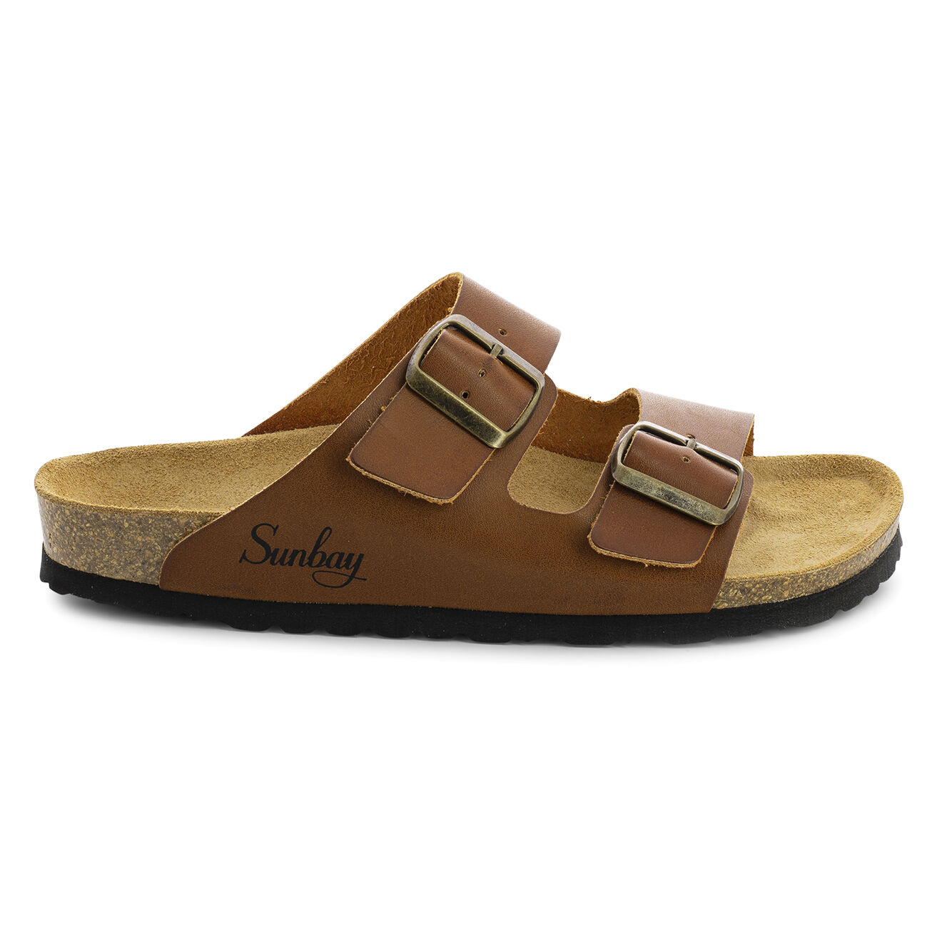 Sunbay Mules en Cuir Trèfle camel