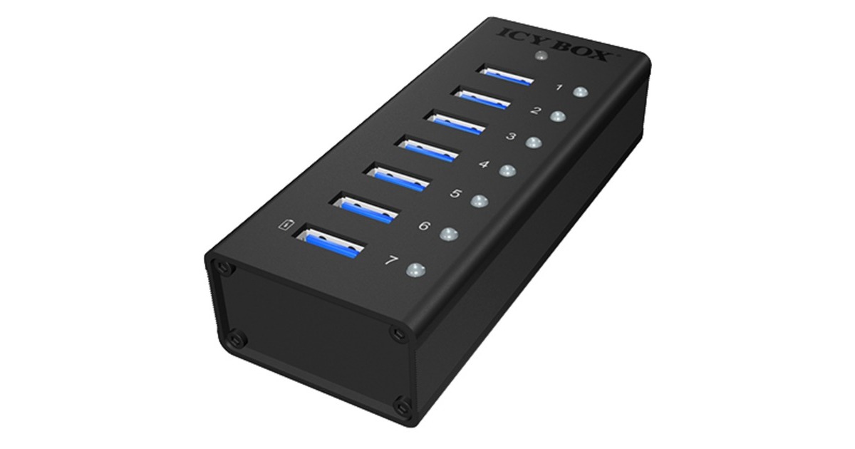 ICY BOXIB-AC618 usb-hub  (7x USB-A 3.2 (5 Gbit/s), USB charge port)