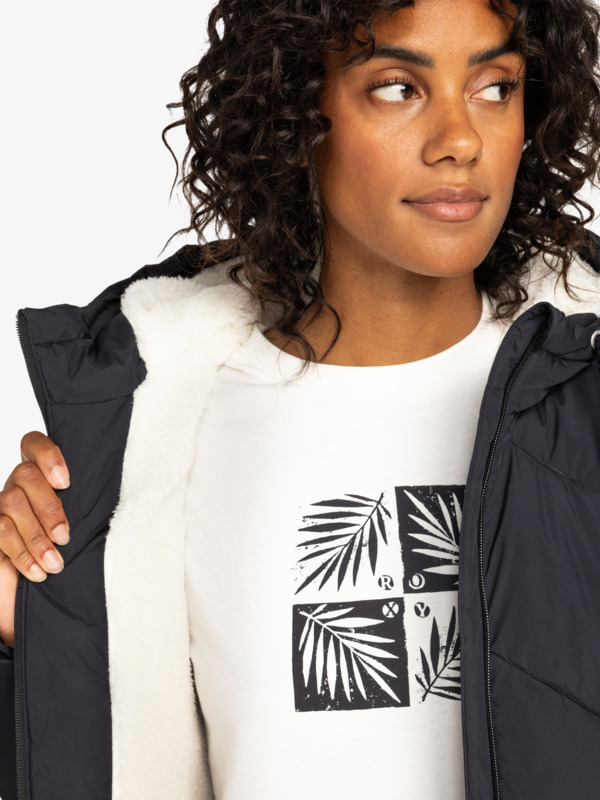 Better Weather Veste longue à capuche Noir Femme