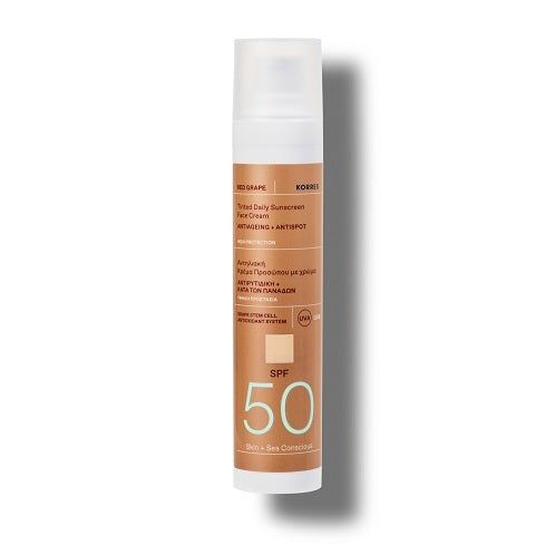 KORRES Red Grape Getönte Sonnencreme fürs Gesicht SPF50 Anti-Aging + Anti-Dark-Spot