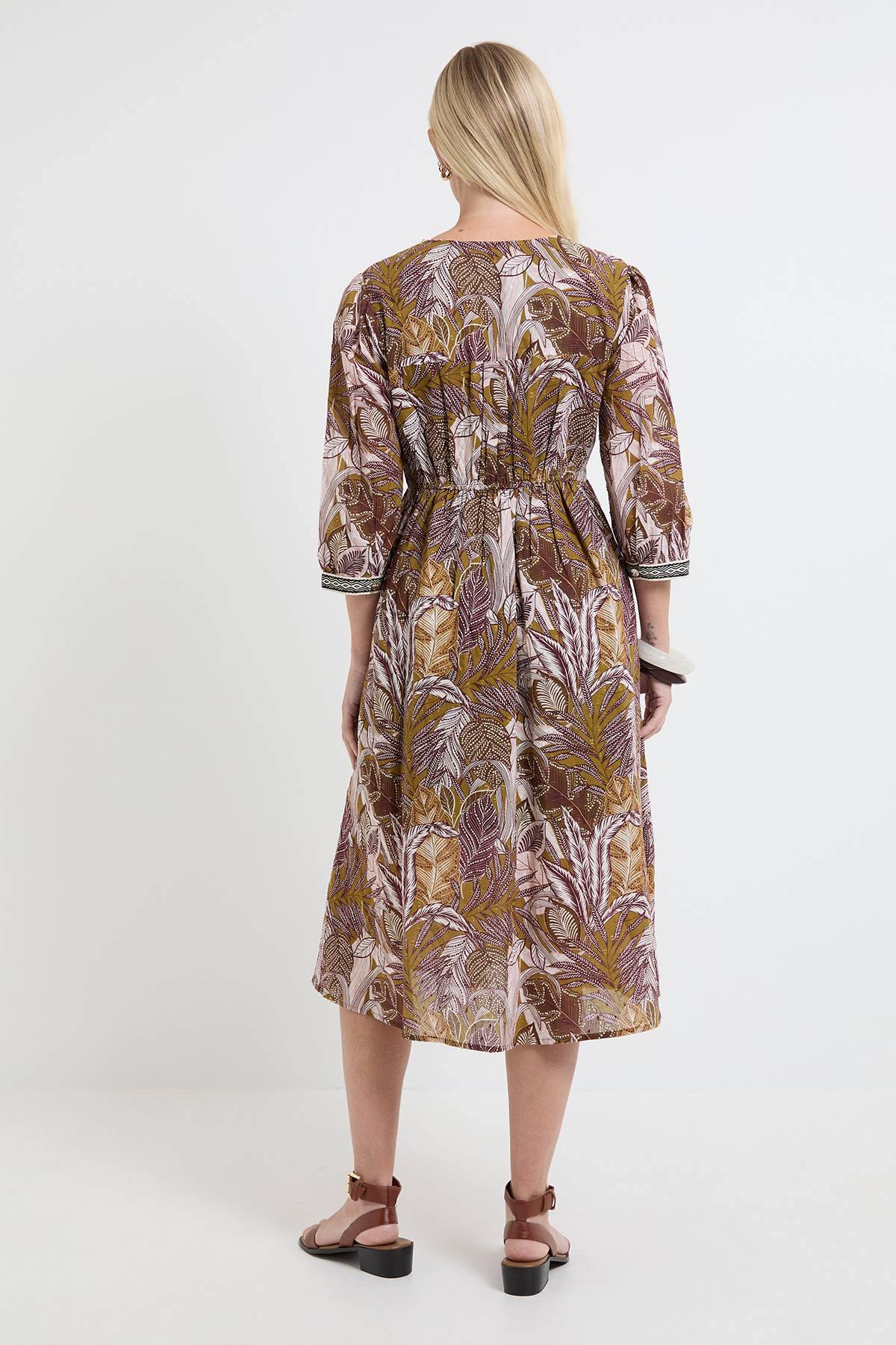 Wallis Robe Midi Tropicale En Coton D'été Petite