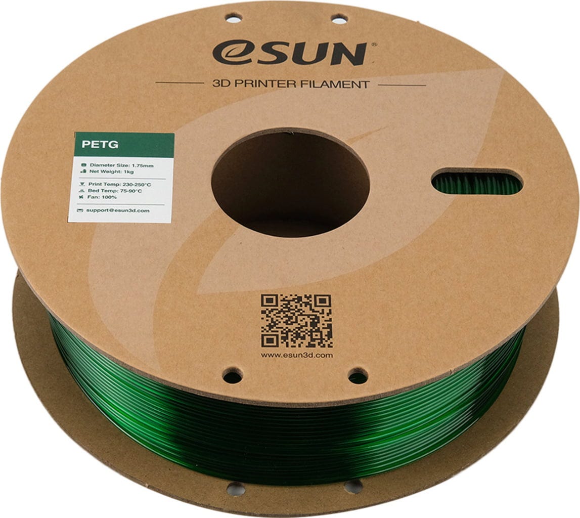 eSUN  PETG Translucent Green, 1,75 mm / 1000 g    Lichtdurchlässiges Filament mit ausgezeichneter Schlagfestigkeit