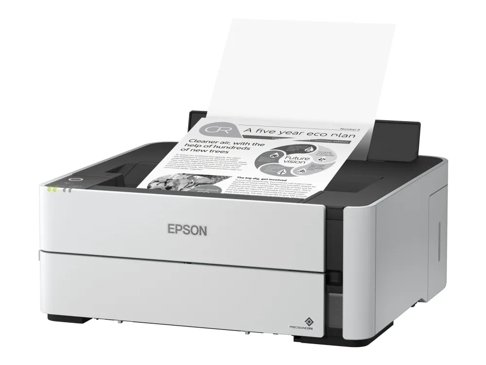Epson EcoTank M1180 - Printer - S/H - Duplex - blækprinter - kan genopfyldes - A4/Legal - 1200 x 2400 dpi - op til 20 spm - kapacitet: 250 ark - USB 2.0, LAN, Wi-Fi