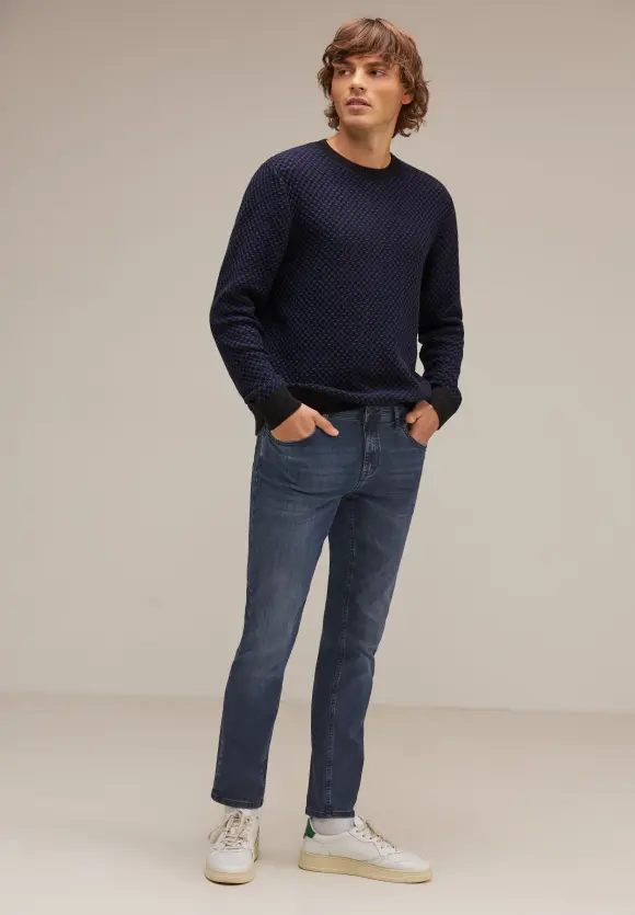 Dunkelblaue Slim Fit Jeans - blue overdyed black