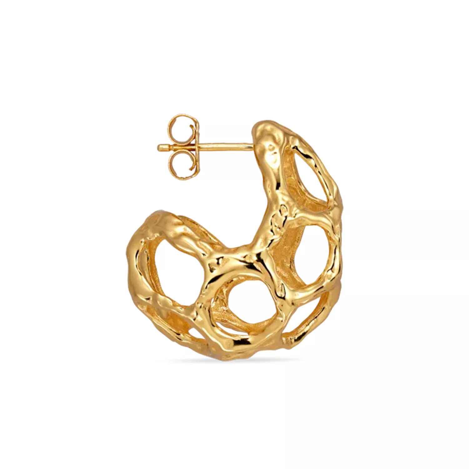 Jane Kønig Chunky Space Ørering Single 18 kt. Forgyldt Sølv CSE-AW23-G