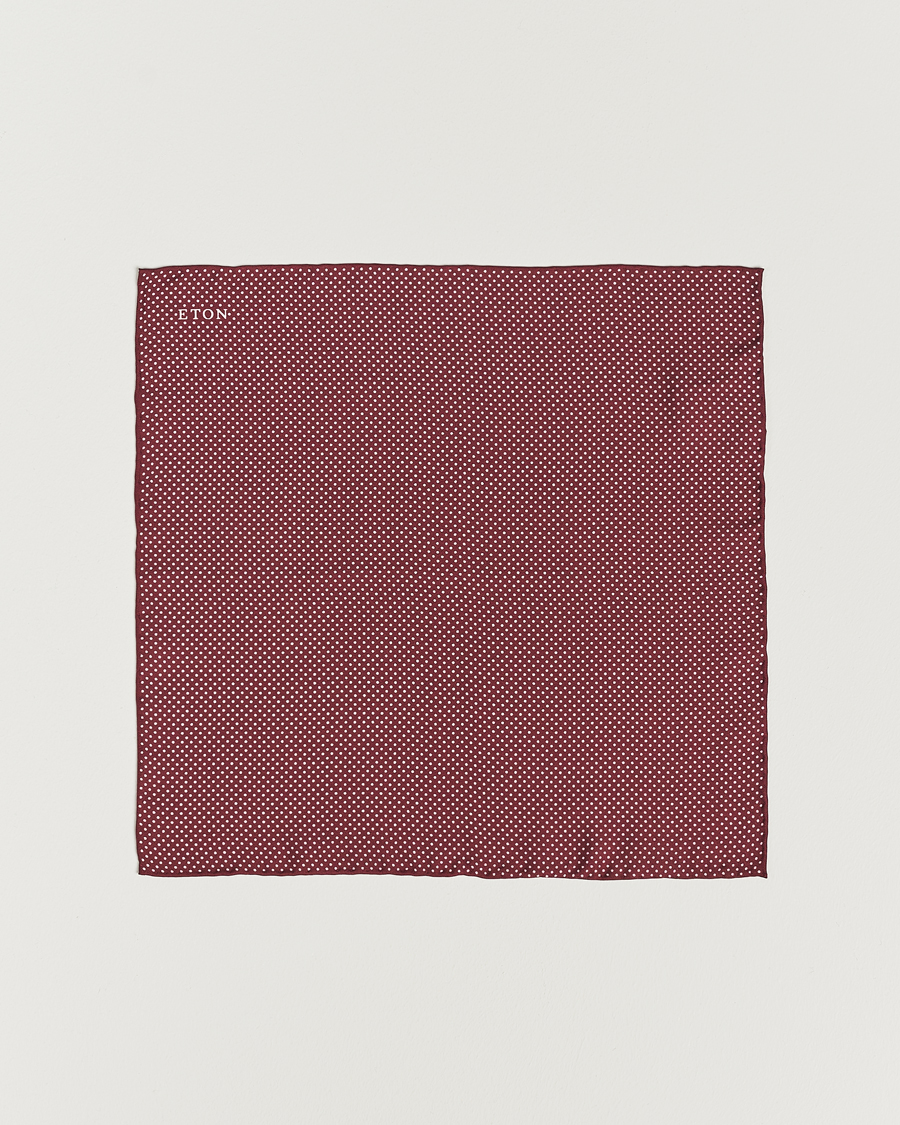 Eton Silk Polka Dot Pocket Square Wine