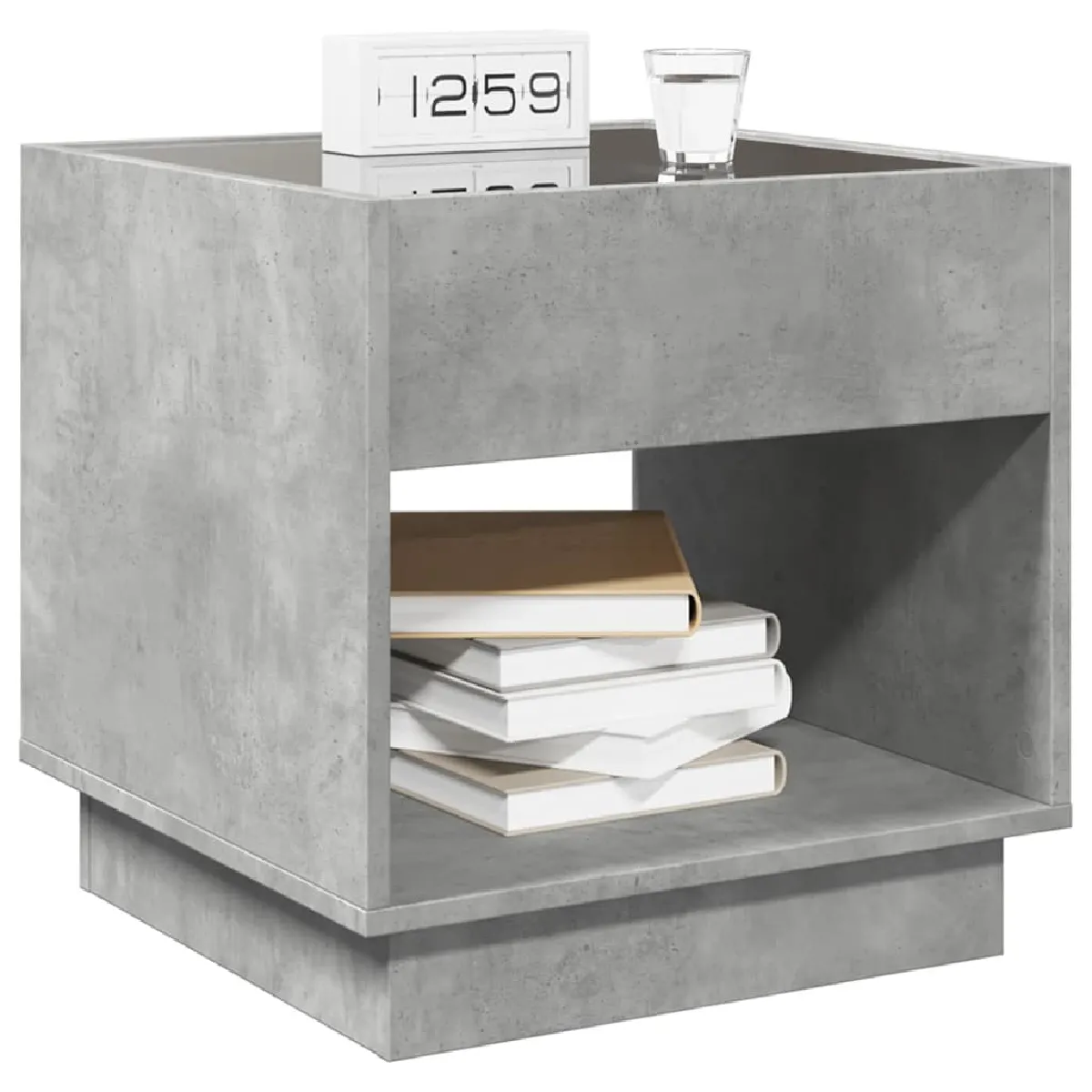 vidaXL Table de chevet LED infini - Gris béton