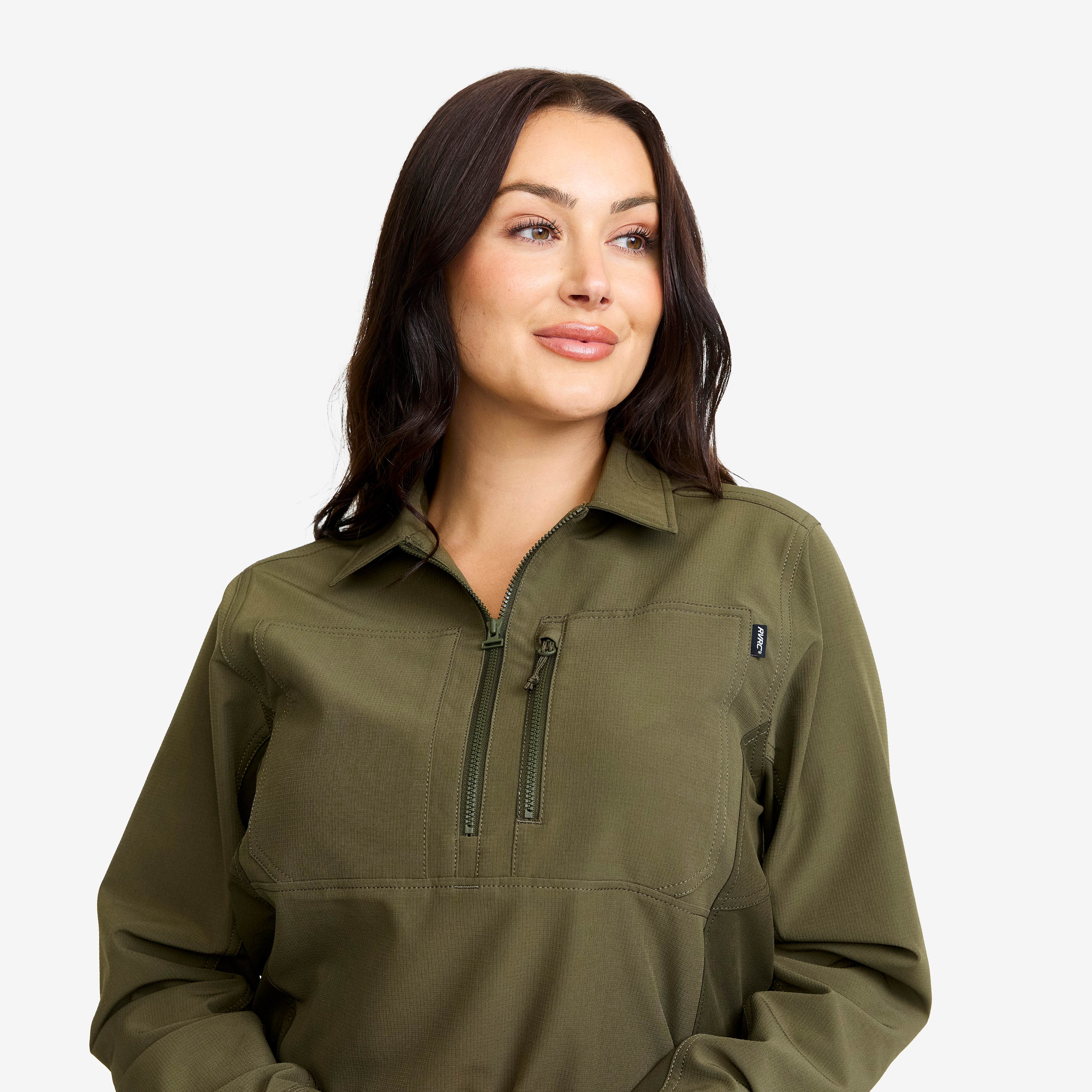 Ridge Half-zip Stretch Shirt Dame Grape Leaf/Forest Night