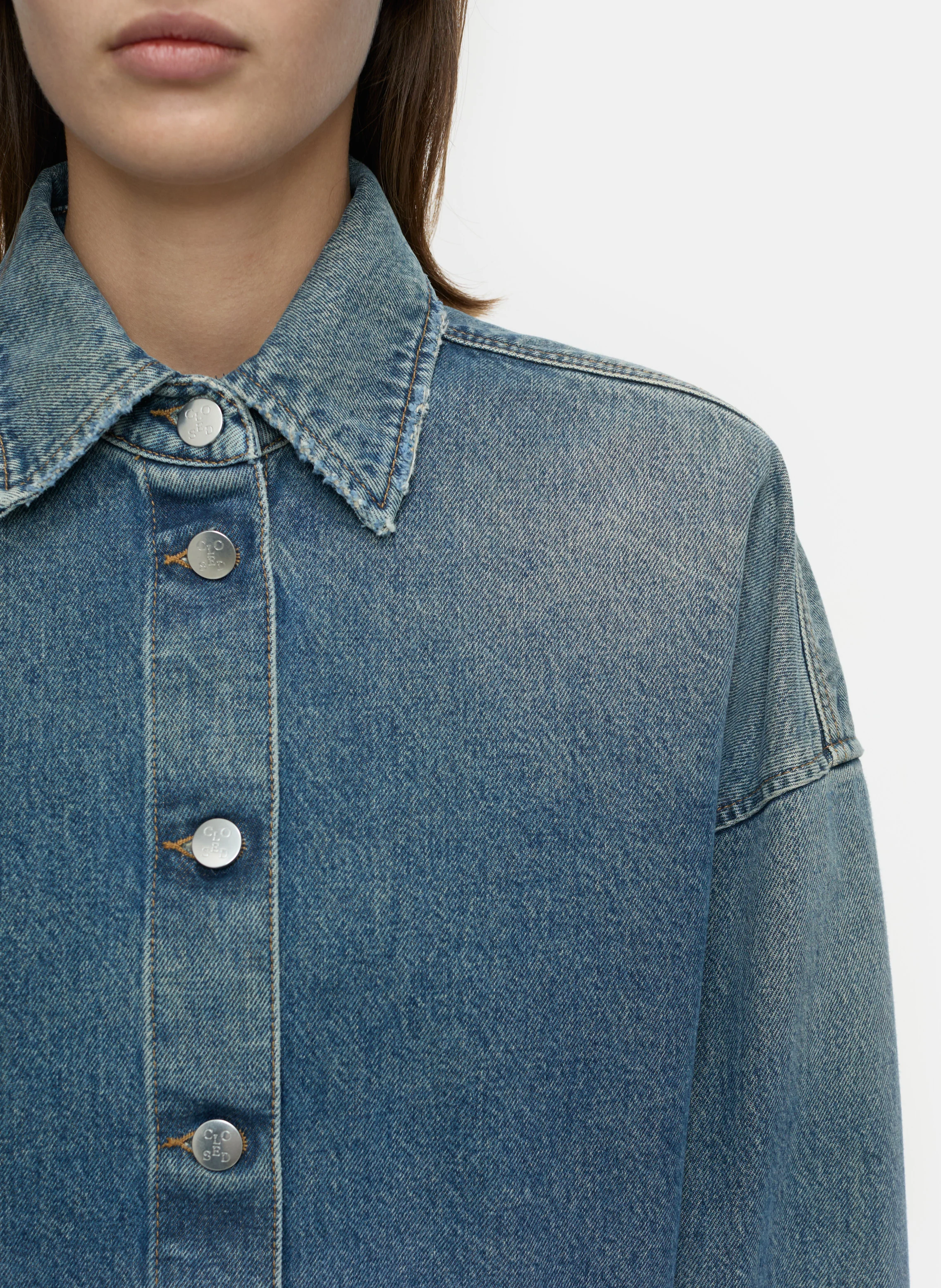 BOXY - Surchemise ample en denim de coton | Bleu
