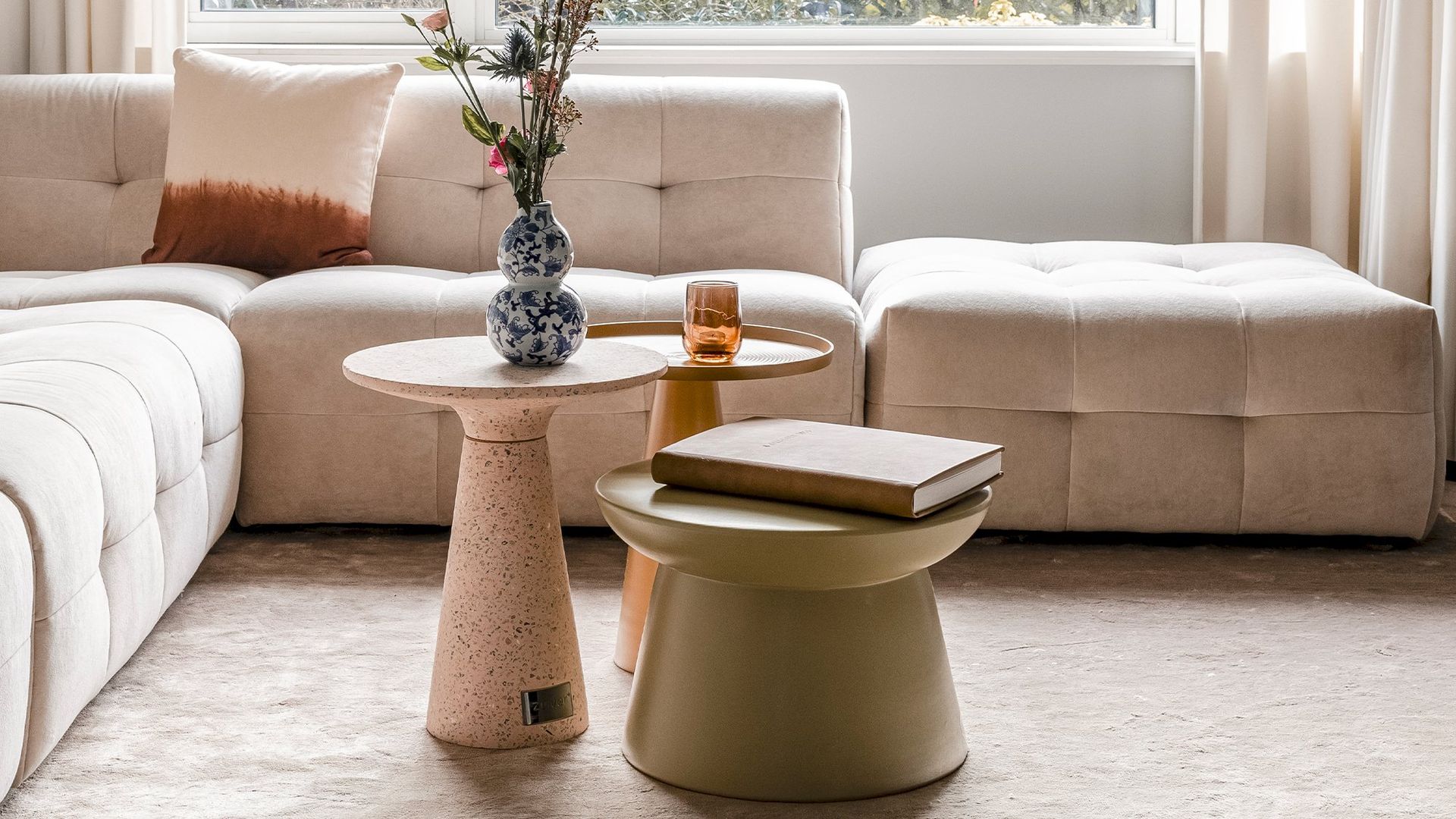 HKLIVING   Earthenware XL Bijzettafel
