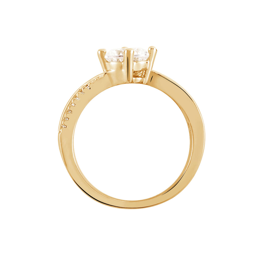 Bague Solitaire Sarah-lee Plaqué Or Jaune Oxyde De Zirconium