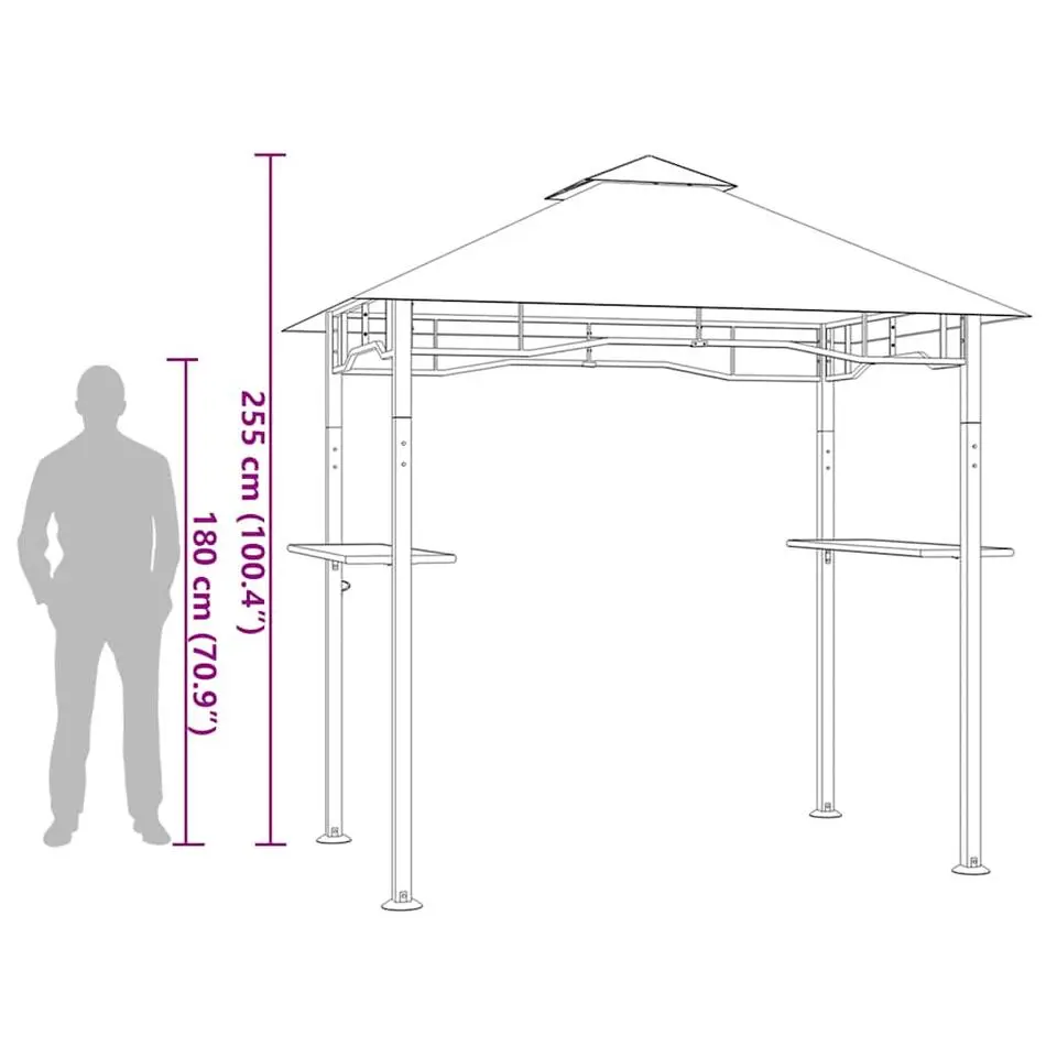 vidaXL - Barbecue Paviljoen - Antraciet - Staal
