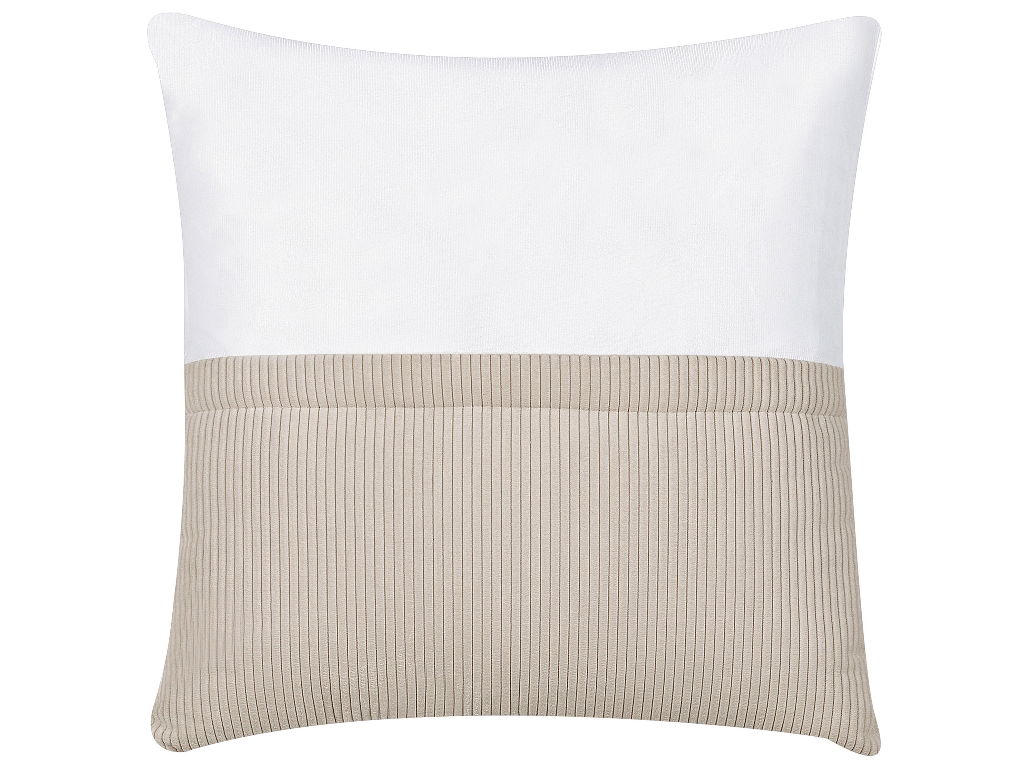 Hoekbank 4-zits LUNGO Corduroy Beige met ottomaan rechtszijdig
