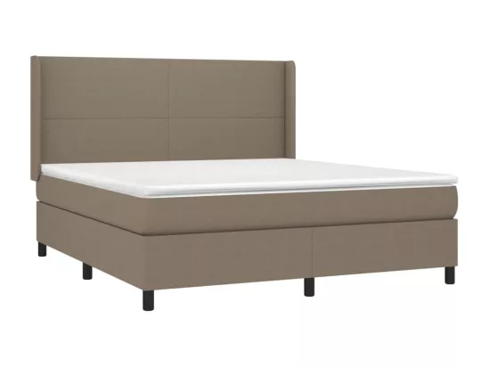 Sommier tapissier avec matelas et LED Taupe 160x200 cm Tissu