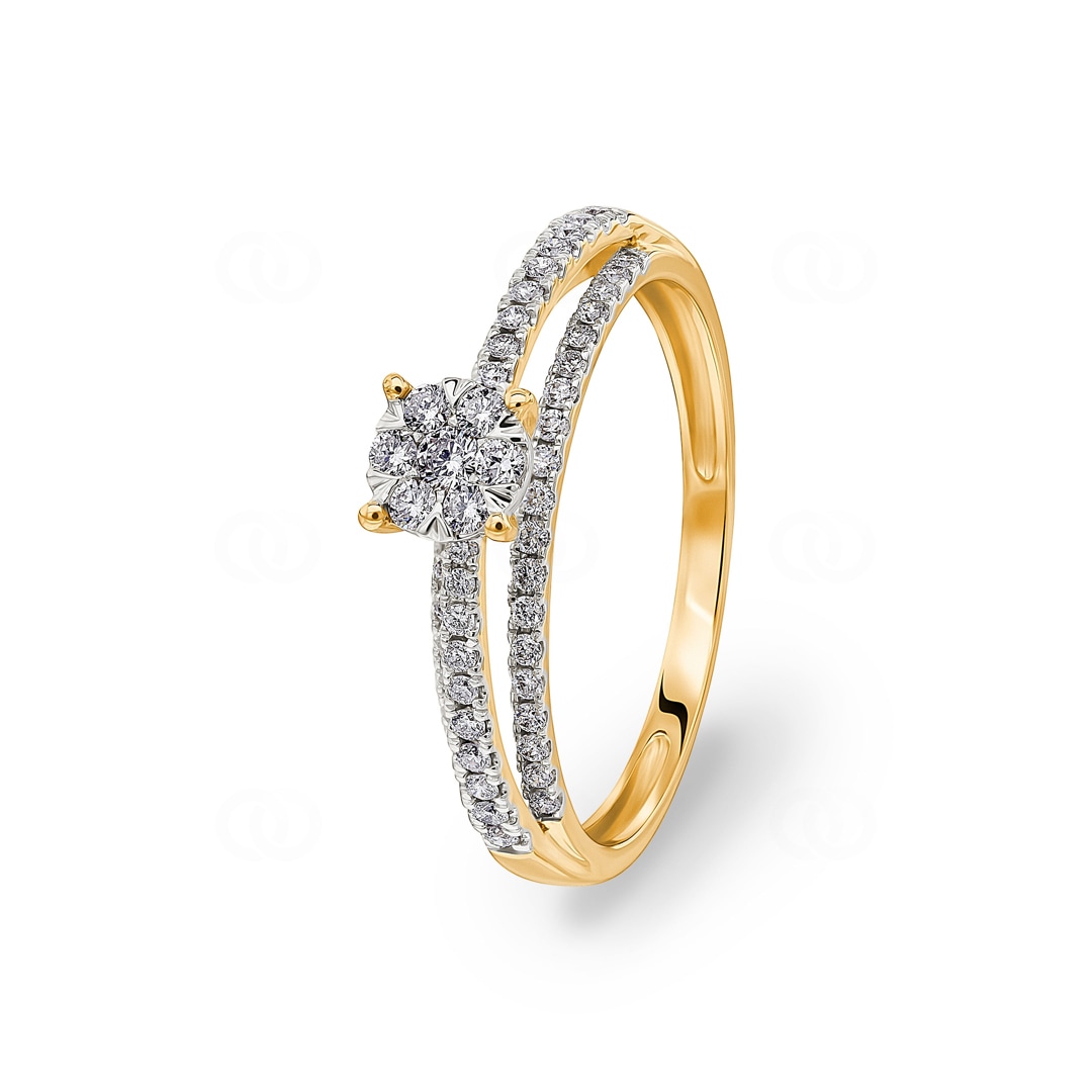 0.37 Karat Diamantring 750/18 K Gelbgold