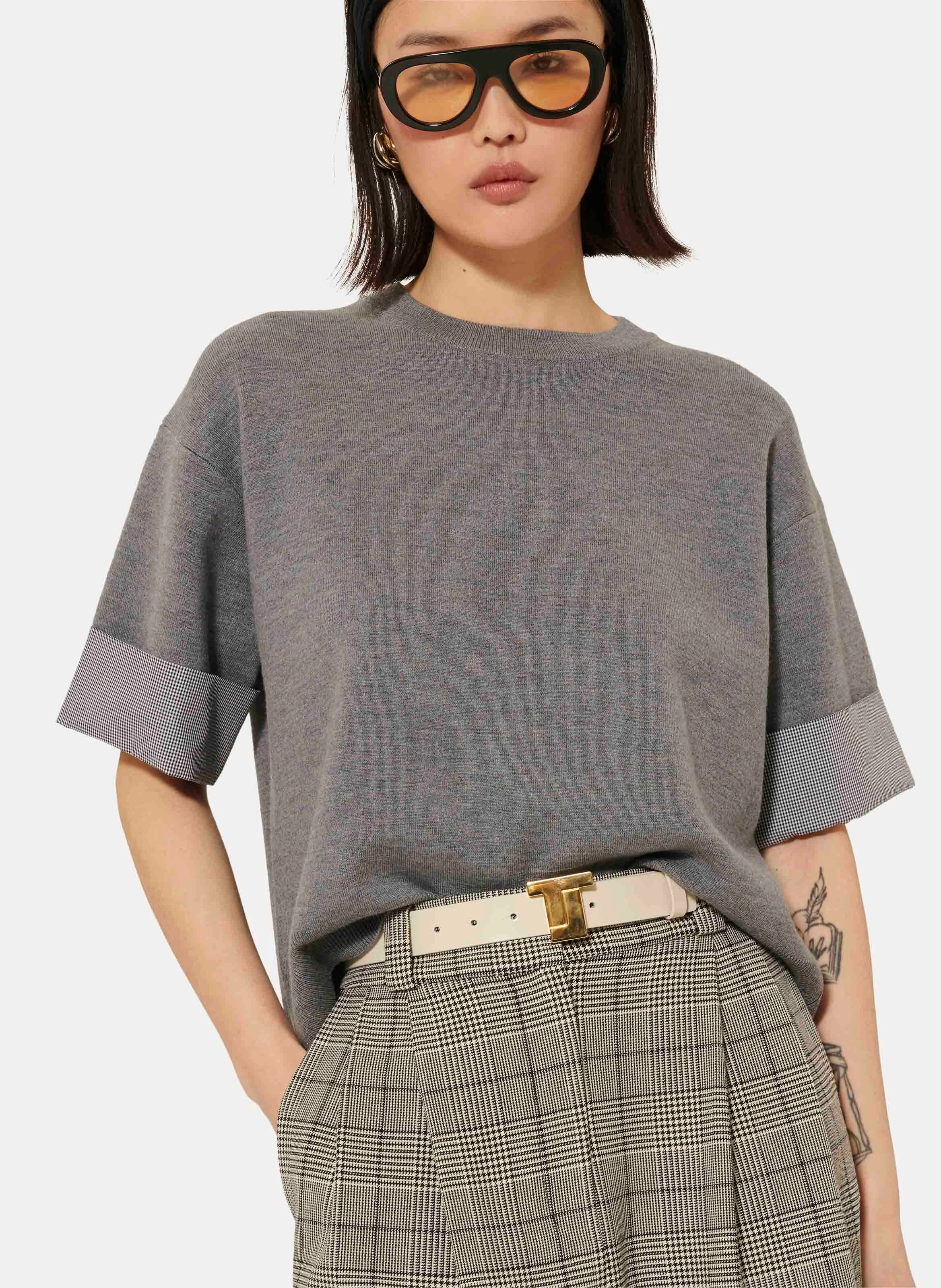 PRIMER - Pull col rond ample en laine mélangée | Gris